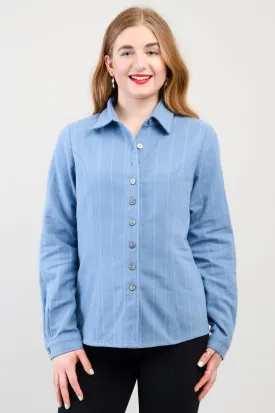 Alexis Top, Denim Flannel, Cotton Flannel - Final Sale