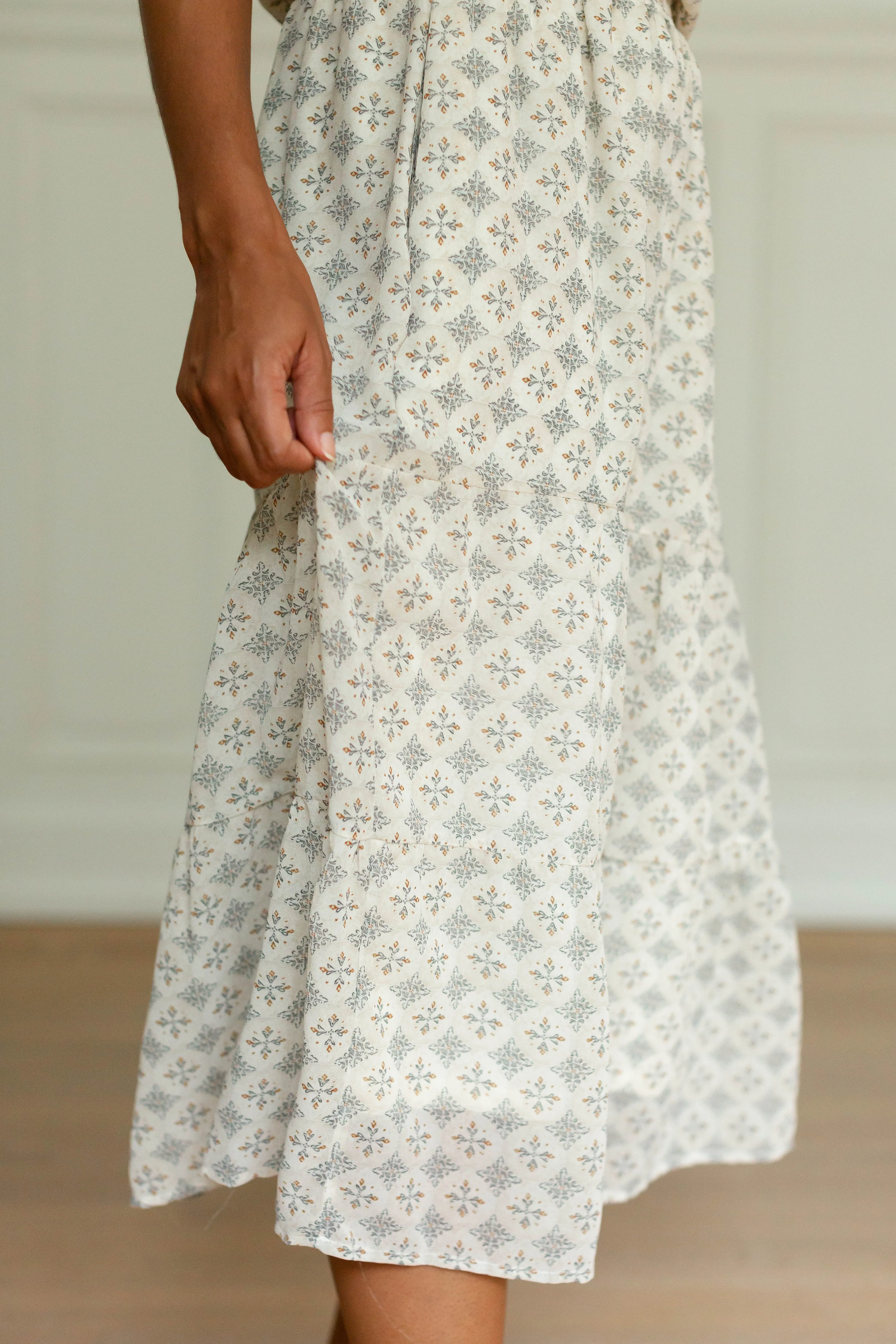 'Aviva' Printed Chiffon Midi Skirt