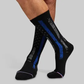 Born Primitive Crew Socks by Soledier Socks (Thin Blue Line)