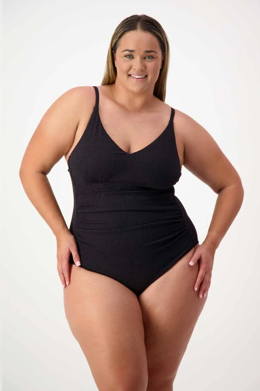 Coolum Core Support One Piece Swim - Black Texture