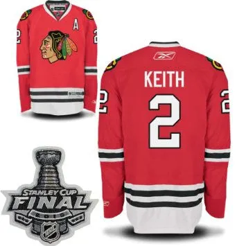 Duncan Keith #2 Chicago Blackhawks Reebok Home Red Youth Premier Jersey w/ 2015 Stanley Cup Patch