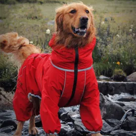 Large Dog Outdoor Jacket Waterproof Adjustable Dog Rain Coat