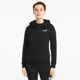 PUMA WOMEN'S ESSENTIALS FULL-ZIP BLACK JACKET