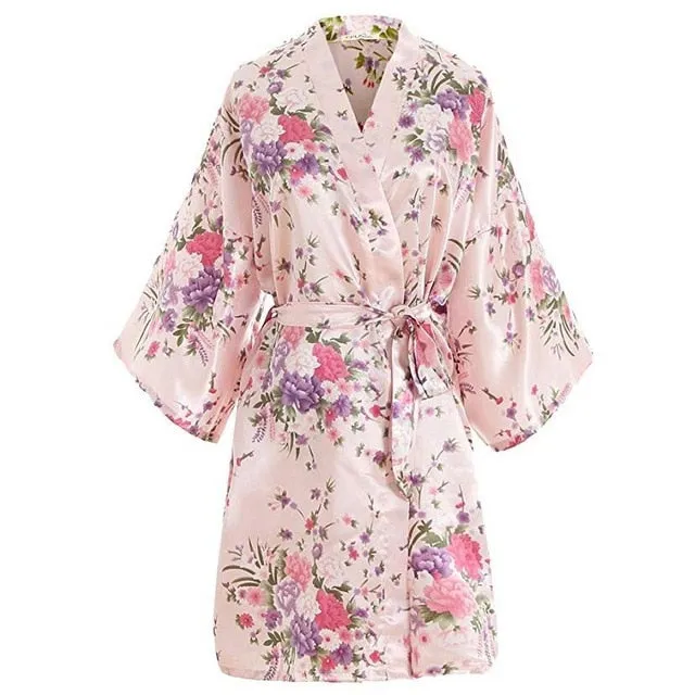 Rayon Bath/home/Nightwear Floral Robe