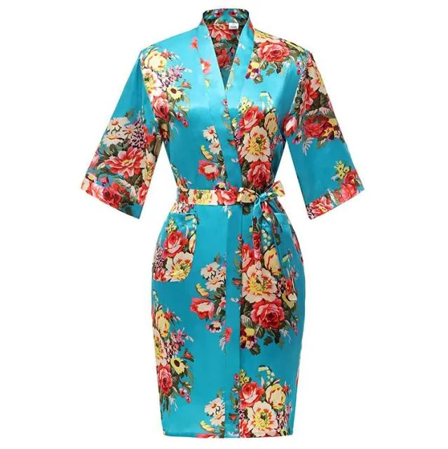 Rayon Bath/home/Nightwear Floral Robe