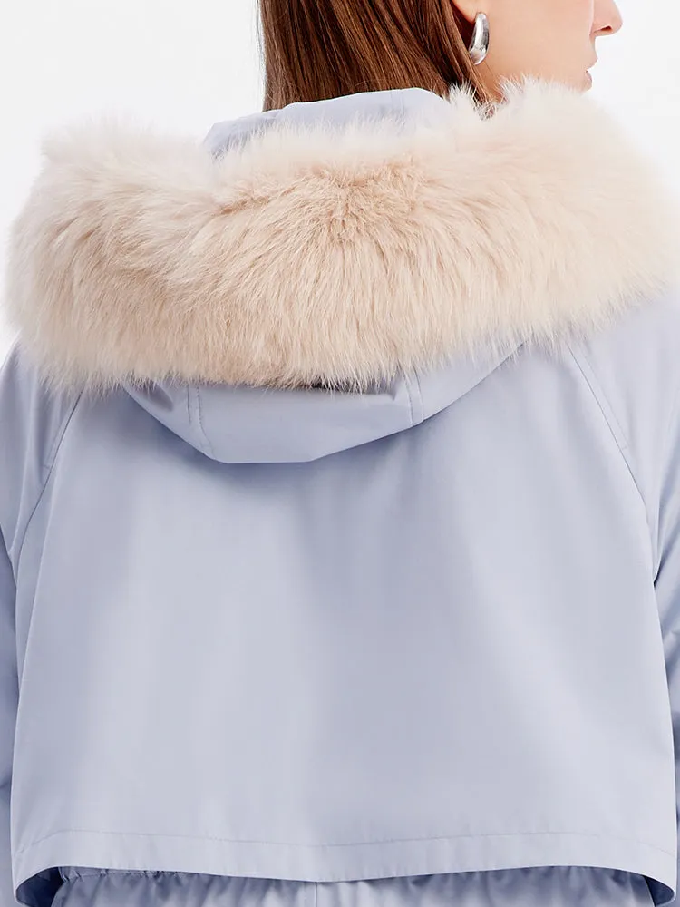 Removable Fox Fur Parka Women Coat