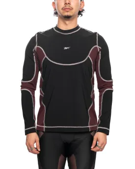 Ribbed Training L/S Tee Bordeaux/Black